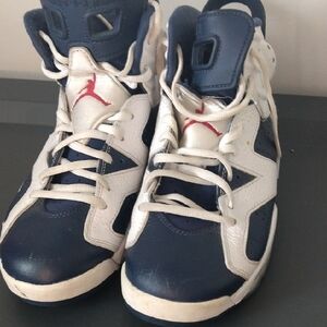 Jordan Mens Navy and White Sneakers